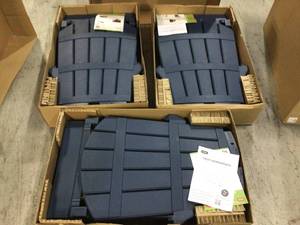 Lot of 3 Troy Midnight Blue Plastic Adirondack Chair by Keter Customer Returns See Pictures