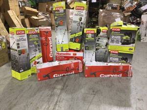 Lot of Assorted and Mixed Trimmers and Blowers Various Conditions and Models Customer Returns See Pictures