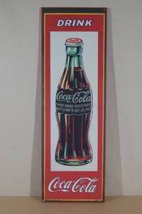 lot 14 image: Vintage Look Wood Coca Cola Sign - Bottle