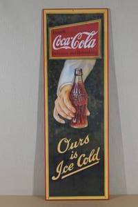 lot 15 image: Vintage Look Wood Coca Cola Sign - Server