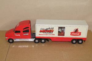 lot 17 image: Coca-Cola and Mickey Mouse Plastic Semi with Trailer