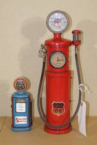lot 11 image: 2 Vintage Look Decorative Gas Pump Models