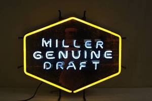 lot 21 image: Miller Genuine Draft Neon Beer Sign