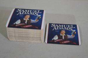 lot 44 image: Samuel Adams Cardboard Beer Coasters