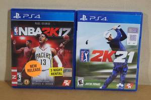 lot 59 image: 2 Sony Playstation 4 Games - PGA 2K21, NBA 2K17