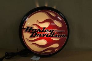 lot 69 image: Harley Davidson Backlit Domed Sign
