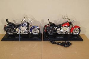 lot 73 image: 2 Vintage Harley Davidson Corded Telephones