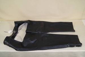 lot 89 image: FMC Black Leather Motorcycle Riding Chaps - Size Large