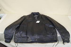 lot 85 image: FMC Black Leather Jacket with Liner - Size 4XL