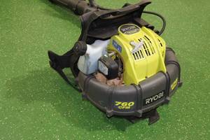 lot 106 image: Ryobi Gas Powered Backpack Leaf BlowerVacuum