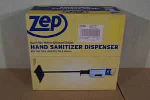 lot 193 image: Unused Zep Touch Free Hand Sanitizer Dispenser with Floor Stand