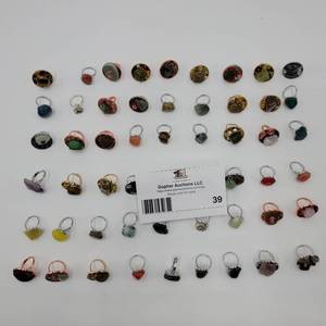 lot 39 image: 54 Assorted Hand-Crafted Rings All One-Of-A-Kind