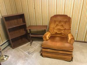 lot 48 image: Recliner,  Book Case & Side Table