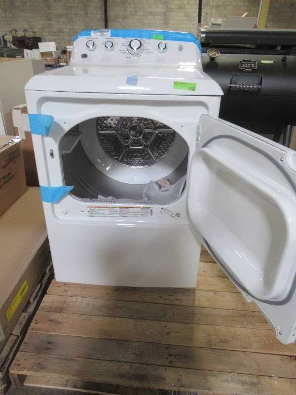 GE 7.2 cu. ft. 240-Volt White Electric Vented Dryer (White), GTD42EASJWW. Dented and Untested.