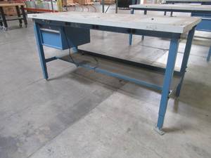 30 X 72 Workbench With Power Strip, Drawer and Adjustable Legs.