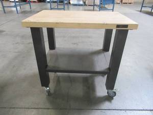 Gladiator 24 x 36 Rolling Cart With Shelf And Butcher Block Top.