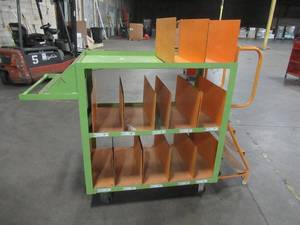 Mid-States Rolling Picking Ladder Cart With Removable Dividers. Dimensions of cart 42 x 24 x 46 Tall, Model 0221131