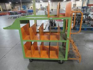 Mid-States Rolling Picking Ladder Cart With Removable Dividers. Dimensions of cart 42 x 24 x 46 Tall, Model 0221131.