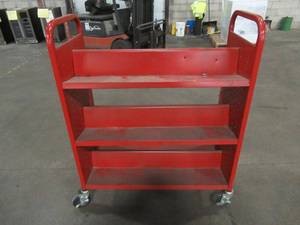 Rolling Utility Cart With Shelves On Either Side. Dimensions 36 x 18 x 46 14 Tall.