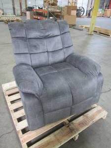 Good & Gracious 35.75 in.Width Pattern Gray Manual Recliner Chair with 3 Positions, MRSQ2024-PG-HD.