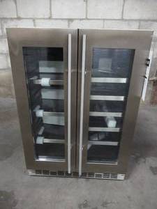 Danby Dual Zone 24 in. Built-In 21-Bottle and 61 Can (12 oz.) Beverage Cooler Fridge with French Doors Stainless Steel, SPRBC047D1SS - Works Well, Slight Scratch and Dent.