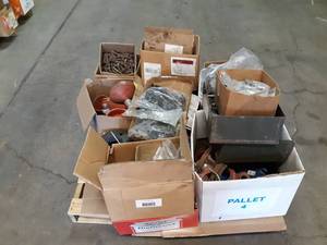 lot 23 image: PALLET LOT - Victaulic type pipe Fittings, Beam Clamps, Bolts, Anchors and More- FREIGHT SHIPPING AVAILABLE