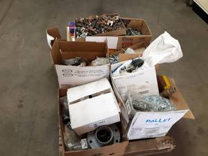 lot 22 image: PALLET LOT - Victaulic type pipe Fittings, Beam Clamps, Bolts, Anchors and More- FREIGHT SHIPPING AVAILABLE