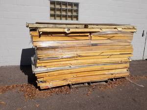 lot 20 image: Large Lot of Foam Insulation Panels - Thickness ranges from 4 to 1 - Pile is about 58 Tall w Pallet - NO SHIPPING