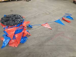 lot 55 image: Spool w Red and Blue Flags - NO SHIPPING