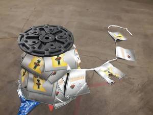 lot 56 image: Spool w Michelob Golden Light Beer   Wild Hockey Flags - NO SHIPPING