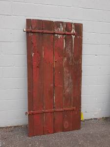 lot 137 image: Vintage Barn Door w Hand Forged Hinges - Measures about 79 x 39 - NO SHIPPING