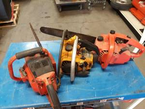 lot 203 image: Lot of (3) Chainsaws - All motors are free - NO SHIPPING