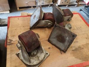 lot 230 image: Set of (4) Very Heavy Duty Caster Wheels - Wheels measure about 4 Wide and 6 Diameter - NO SHIPPING