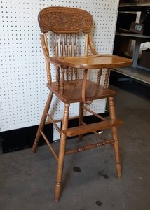 lot 239 image: Solid Wood High Chair - NO SHIPPING