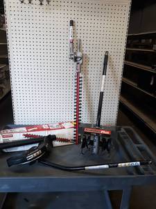 lot 246 image: Lot of (3) Universal Trimmer Attachments - Cultivator, Hedge Trimmer and Edger - NO SHIPPING