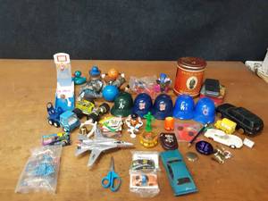 lot 263 image: Large Lot of Toys - McDonalds Toys, Tonka, Baseball Hats, Days of Thunder Cars, Jet and More - SHIPPING AVAILABLE