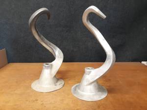 lot 267 image: Pair of Hobart VML80ED Dough Hooks - SHIPPING AVAILABLE
