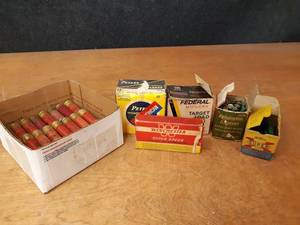 lot 590 image: Lot of Vintage 410 Shells, (48) 12 Gauge Shells and Vintage Shotgun Shell Boxes - SHIPPING AVAILABLE WITH SPEEDEE ONLY