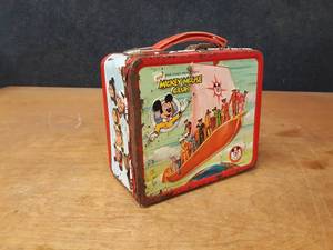 lot 599 image: Vintage Metal Mickey Mouse Club Lunchbox - SHIPPING AVAILABLE