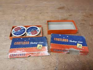 lot 600 image: Pair of Vintage Cortland Fishing Line Boxes and Line - SHIPPING AVAILABLE