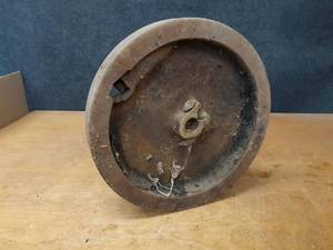 lot 615 image: Antique International Harvester Hit and Miss Motor Fly Wheel - About 14-12 Diameter Part No. 3554-DA - NO SHIPPING