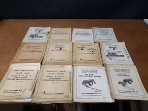 lot 729 image: Lot of (12) Vintage Allis Chalmers Operators Manuals and Parts Catalogs - SHIPPING AVAILABLE