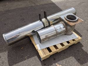 lot 91 image: Insulated Exhaust Pipe - 8 inside diameter - Pieces measure about 71 long and 36 long - NO SHIPPING