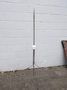 lot 102 image: Antique Lightning Rod w Milk Glass - Decagon Design - Overall Stands about 65 Tall - NO SHIPPING