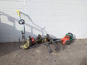 lot 115 image: Lot of (5) Leaf Blowers and Vintage Weed Trimmer - NO SHIPPING