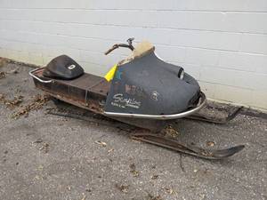 lot 15 image: 1970 Scorpion Mark II 300 Snowmobile - Parts Only, No Engine - NO SHIPPING
