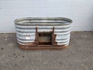 lot 6 image: Heavy Duty Galvanized Stock Tank - Measures about 48 x 24 x 22 - NO SHIPPING