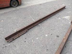 lot 128 image: Section of Railroad Rail - Measures about 124 Long and 5 Tall - These make great Anvils - NO SHIPPING