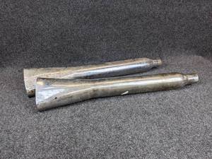 lot 145 image: Pair of Motorcycle Exhaust Pipes - Measures about 26-34 Long, Inlet Diameter is about 1-34 - NO SHIPPING