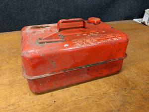 lot 156 image: Vintage Metal Boat Fuel Can - Measures about 18 x 12 x 8 - NO SHIPPING
